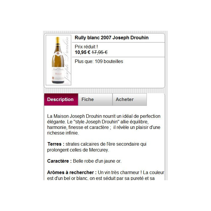 Example of displaying a product of your PrestaShop shop on your mobile phone