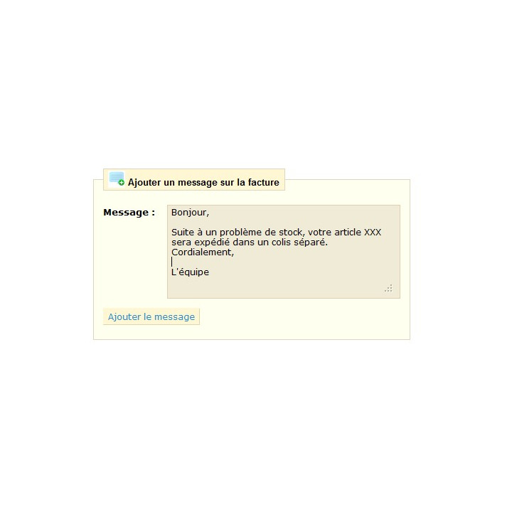 Ajouter un message sur la facture Prestashop