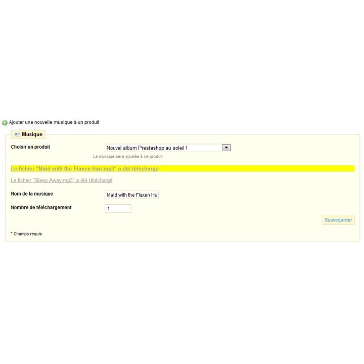 Module Prestashop téléchargement de musique - mp3