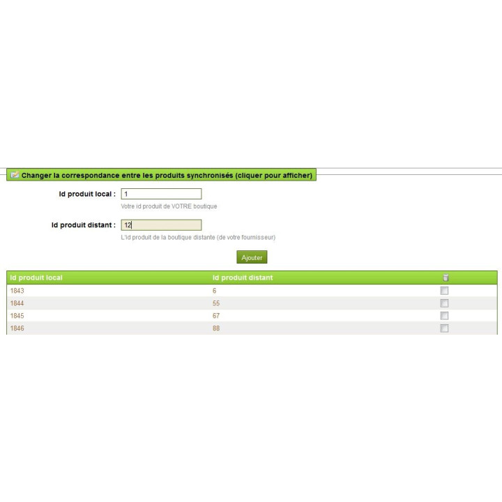 Synchroniser les produits et le stock via Webservice