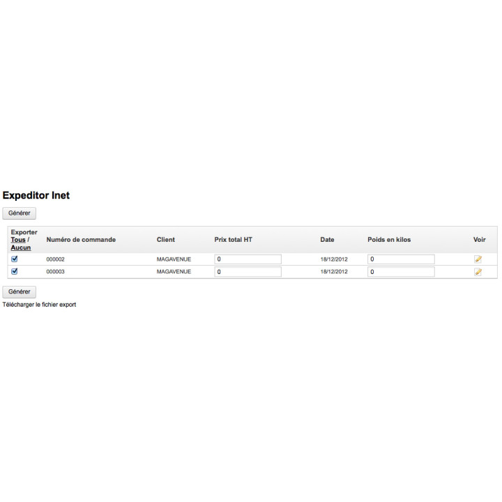 Expeditor Inet Export package