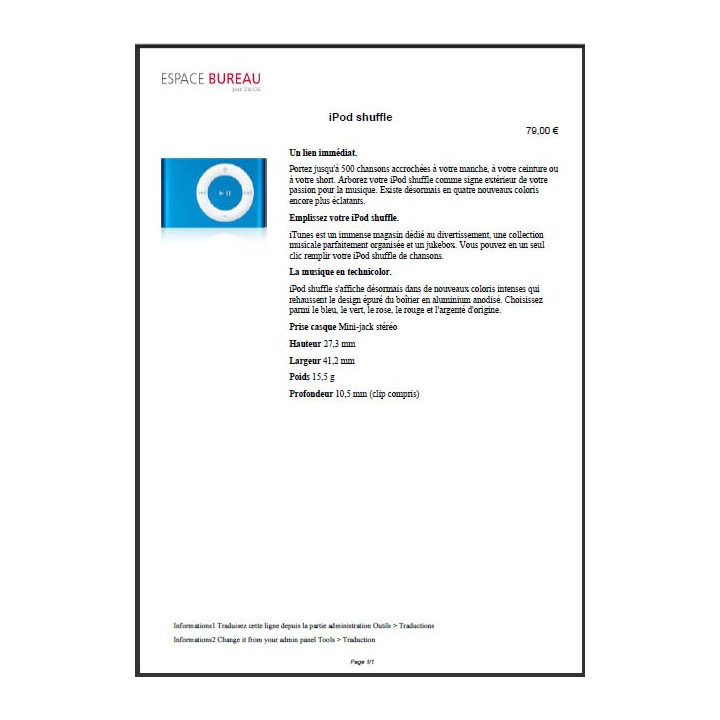Prestashop automatic generation of PDF product sheet