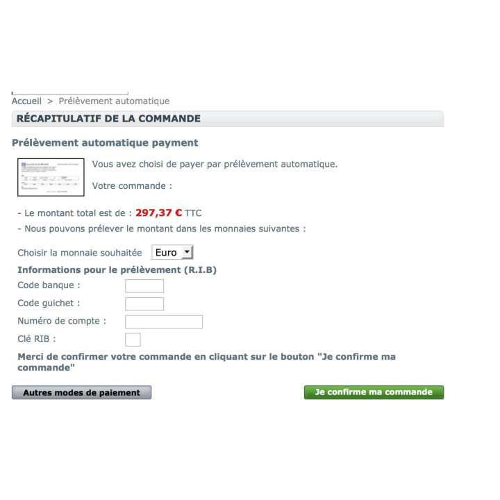 Module de prélèvement automatique Prestashop