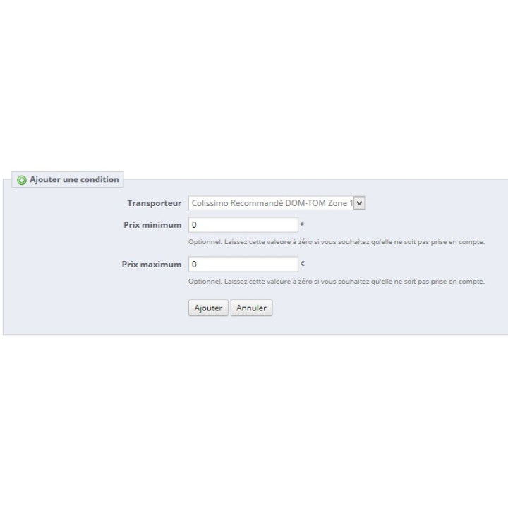Module Prestashop afficher les transporteurs en fonction du montant du panier