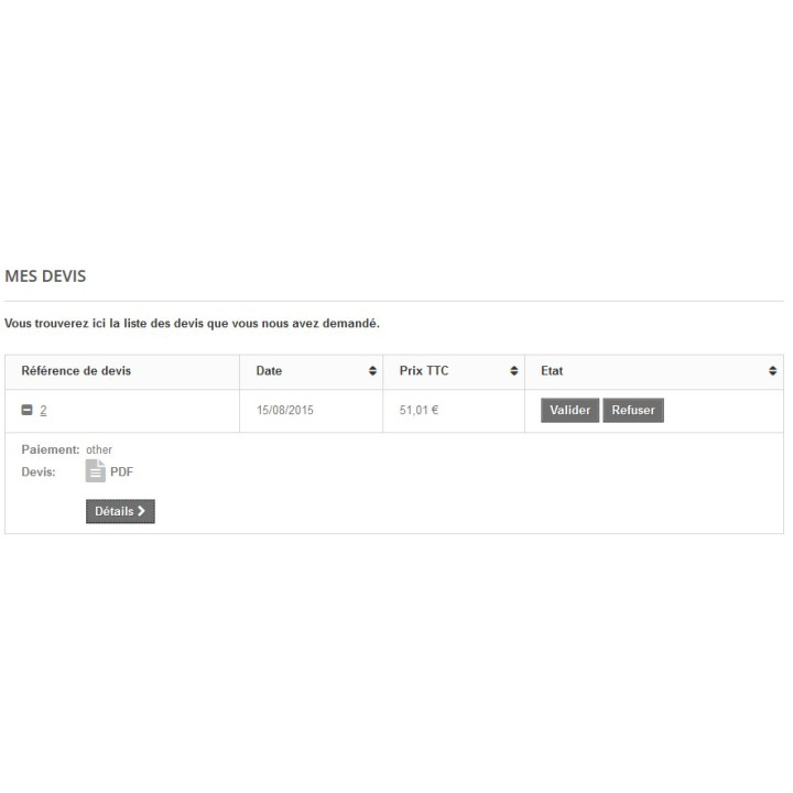 Create and manage your Prestashop quote