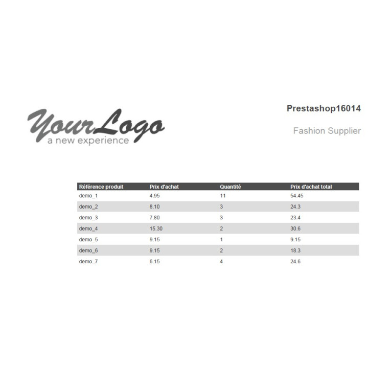 Export pdf module pour extraire les produits vendus pour les fournisseurs