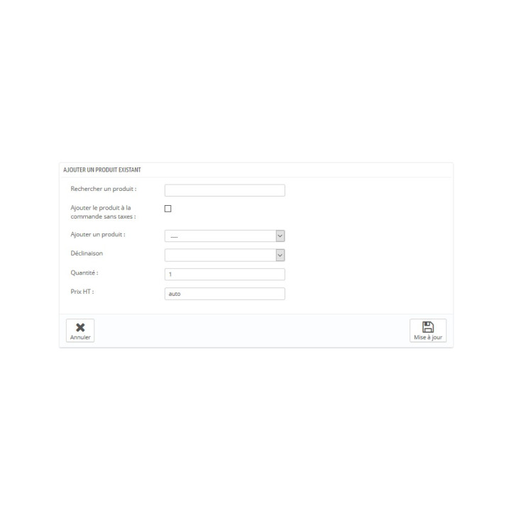bloc produit existant Prestashop
