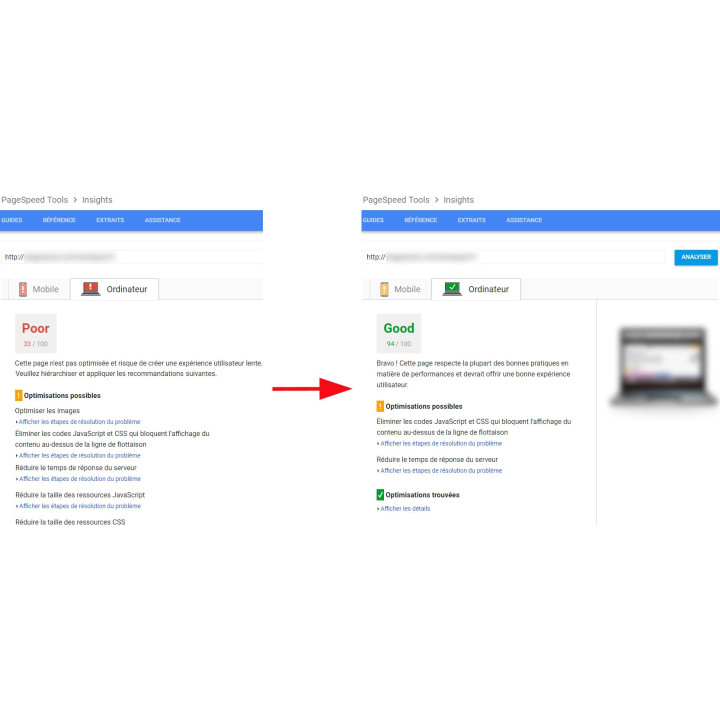 Optimisation Prestashop shop for Google PageSpeed
