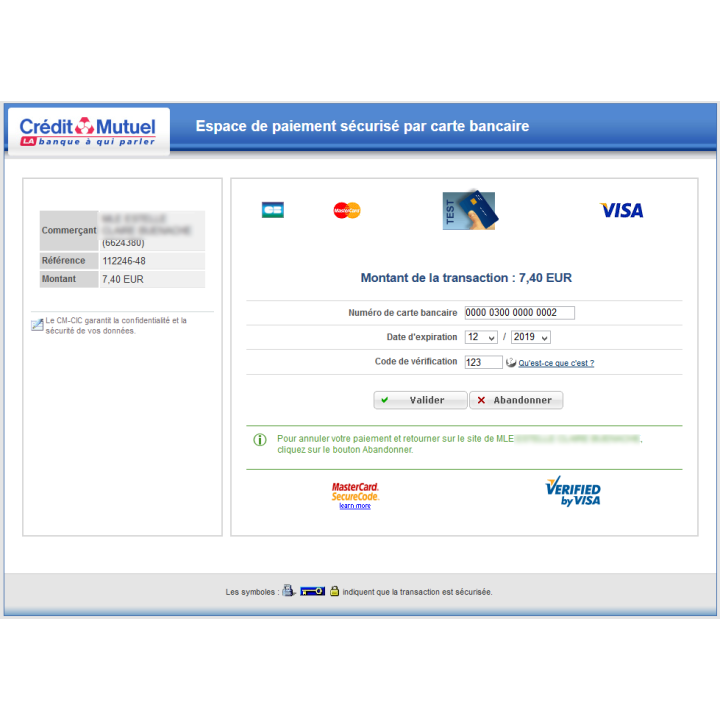paiement-TPE CIC - Monetico