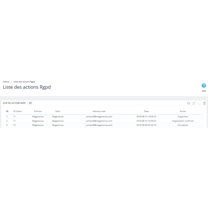 Module Prestashop RGPD