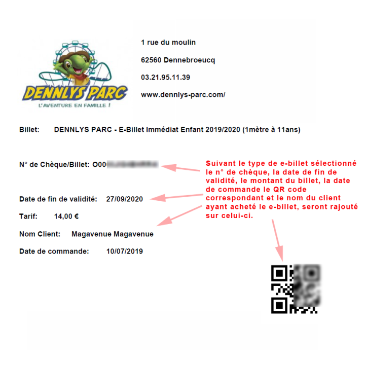 Module e-billet pour billeterie